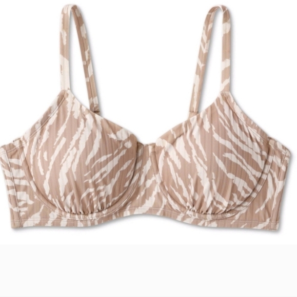 Wild Fable Ribbed Underwire Bikini Top XXS Padded Cups Adj. Straps EUC - Picture 2 of 14